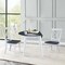 International Concepts 42 in. Solid Wood Round Dual Drop Leaf Dining Table with 2 Chairs in White/Heather Gray K05-42DL-C613-2 - alternate 5